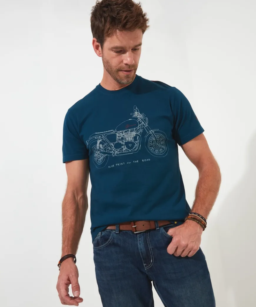 blue_print_of_the_road_te_0.webp T-Shirts & Tops<Joe Browns Blue Print Of The Road Tee