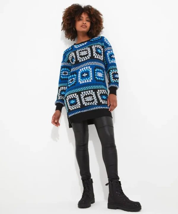 Tops& Tunics & Shirts<Joe Browns Crochet Effect Sweat Tunic Dress