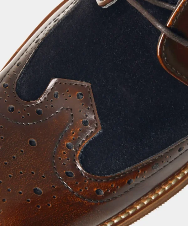 Boots& Shoes & Trainers<Joe Browns Dapper High Shine Leather And Suede Brogues