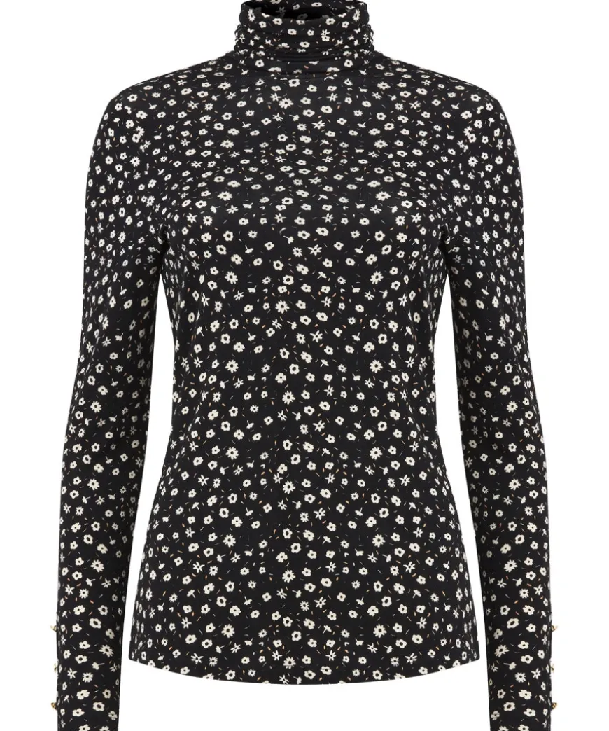 ditsy_floral_roll_neck_1.webp Tops& Tunics & Shirts<Joe Browns Ditsy Floral Roll Neck