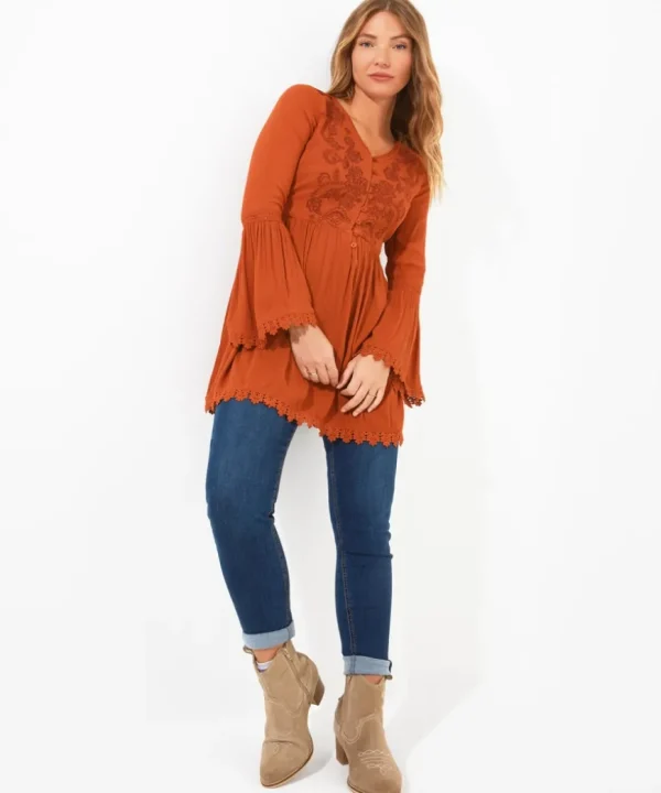 Tops& Tunics & Shirts<Joe Browns Ever So Pretty Embroidered Tunic Top