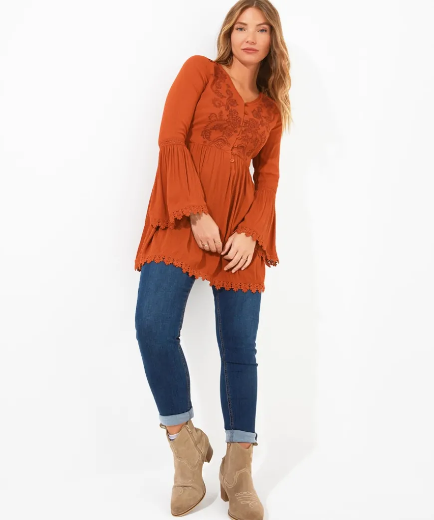 ever_so_pretty_embroidere_2.webp Tops& Tunics & Shirts<Joe Browns Ever So Pretty Embroidered Tunic Top