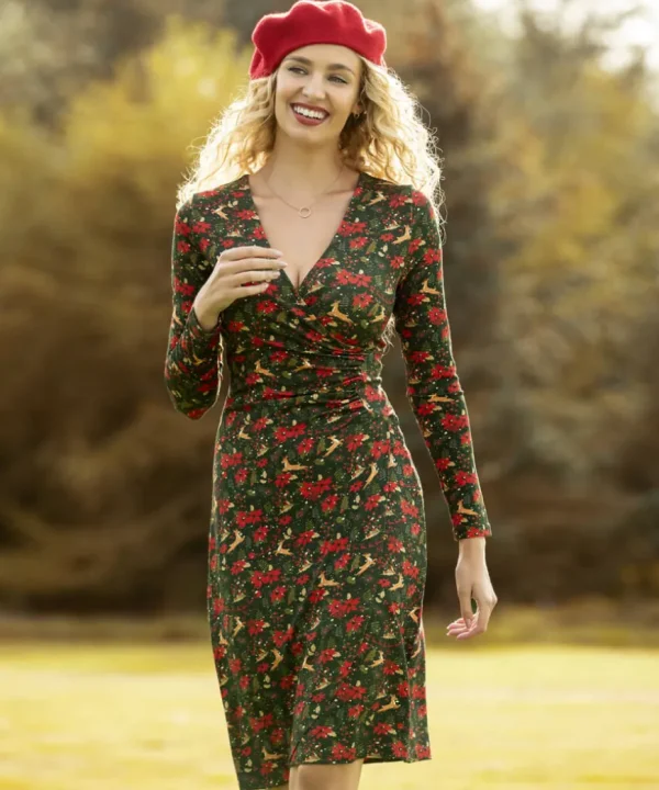Dresses<Joe Browns Fabulously Festive Wrap Dress