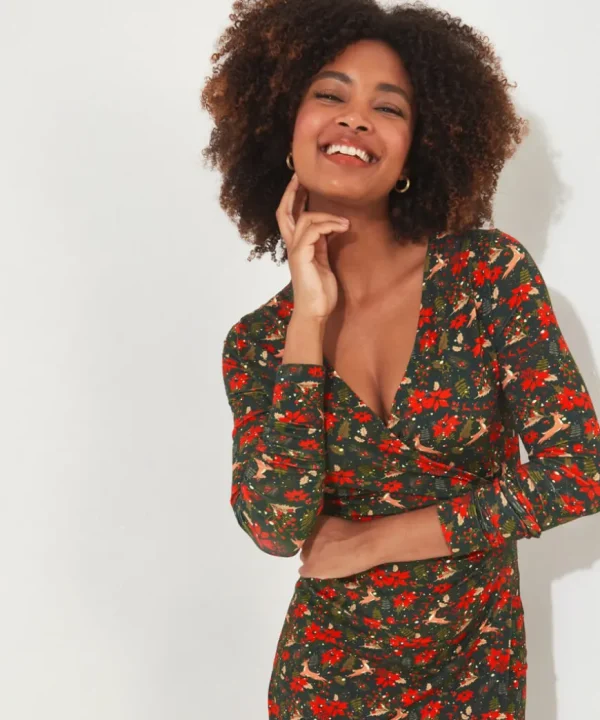 Dresses<Joe Browns Fabulously Festive Wrap Dress