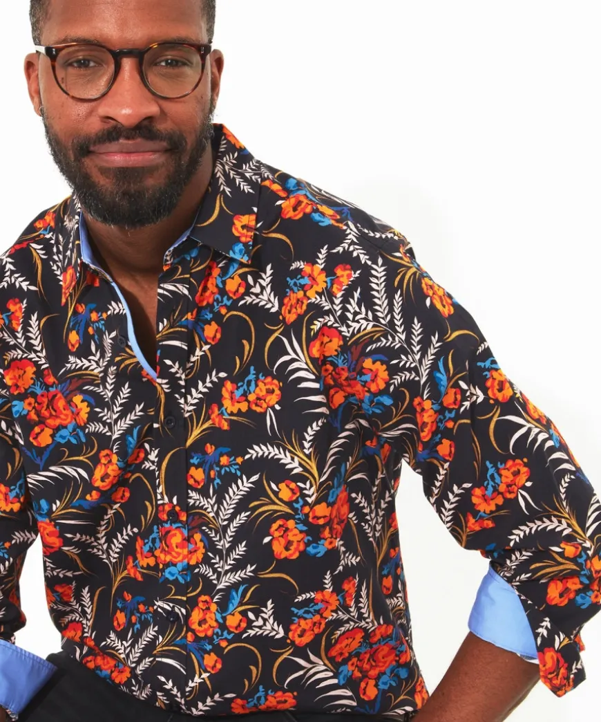fiery_fun_floral_shirt_4.webp Shirts<Joe Browns Fiery Fun Floral Shirt