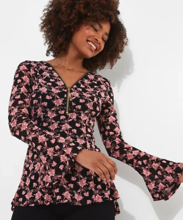 Tops& Tunics & Shirts<Joe Browns Floral Zip Top