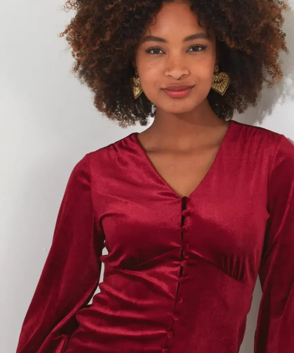 Tops& Tunics & Shirts<Joe Browns Gorgeous Velour Button Top