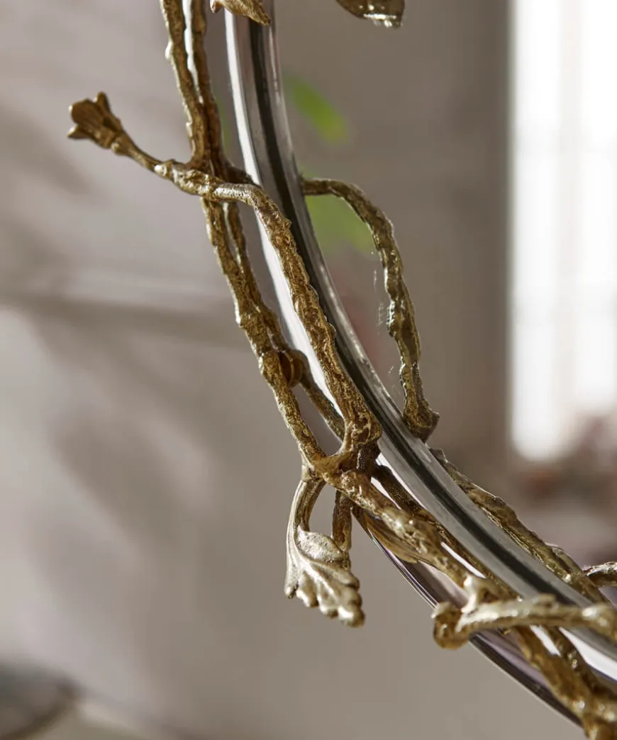 nouveau_brass_table_mirro_3.webp Gifts<Joe Browns Nouveau Brass Table Mirror With Stone Base