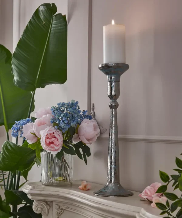 Gifts<Joe Browns Nouveau Distressed Blue Candle Holder