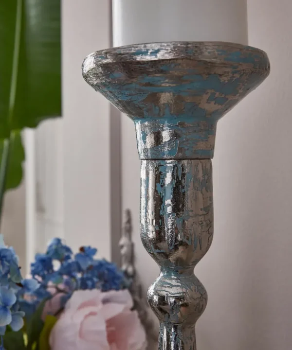 Gifts<Joe Browns Nouveau Distressed Blue Candle Holder