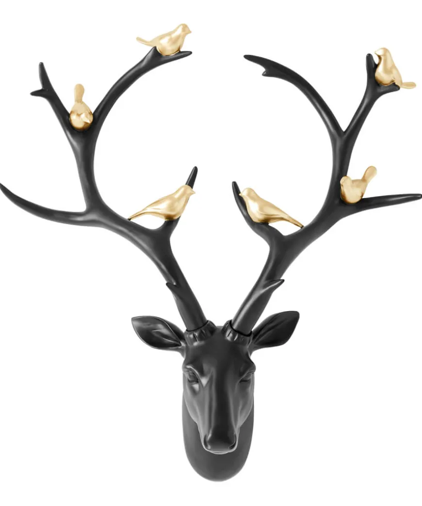 rebel_deer_head_with_gold_1.webp Home Accessories<Joe Browns Rebel Deer Head With Gold Birds