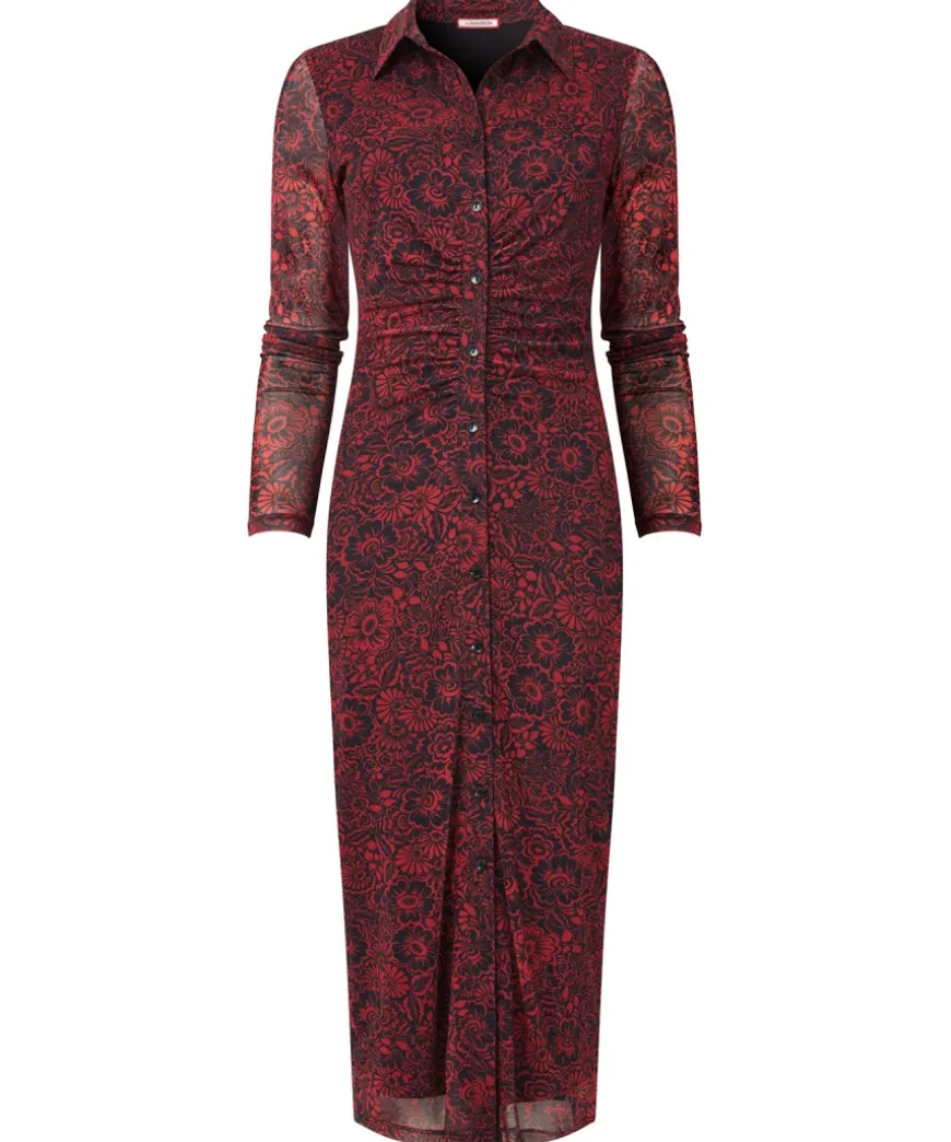 ruched_front_button_throu_1.webp Dresses<Joe Browns Ruched Front Button Through Mesh Dress